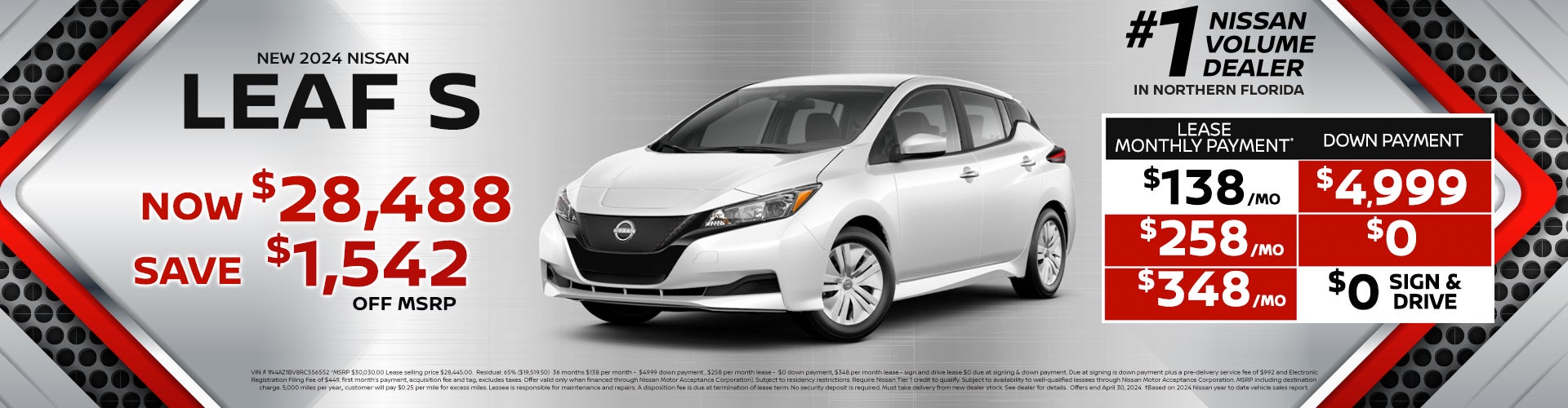 2024 Leaf Lease for as low as $138 per month